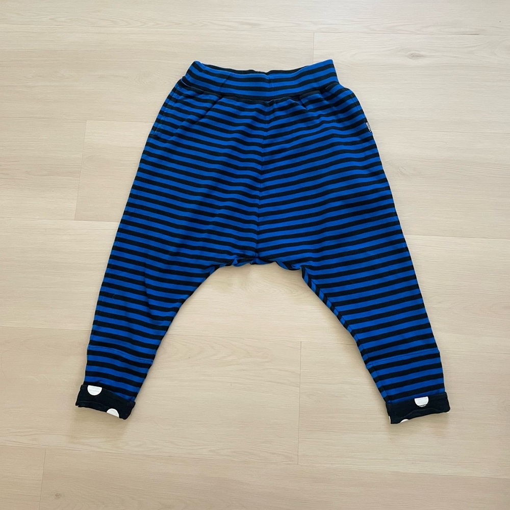 Chocoolate blue striped harem slouchy pants xs